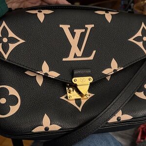 Louis Vuitton Black and Tan Crossbody Bag